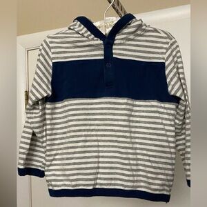 Janie and Jack Cotton Striped Long Sleeve with Hood 2T